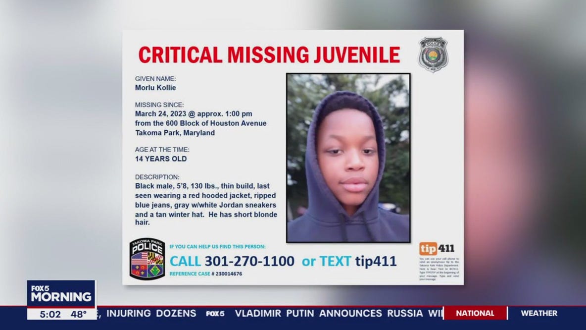 Police search for missing Takoma Park 14-year-old